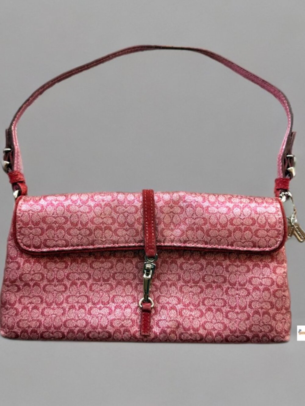Coach Y2K Metallic Pink Red Hampton Soft Clip Shoulder Bag 6380